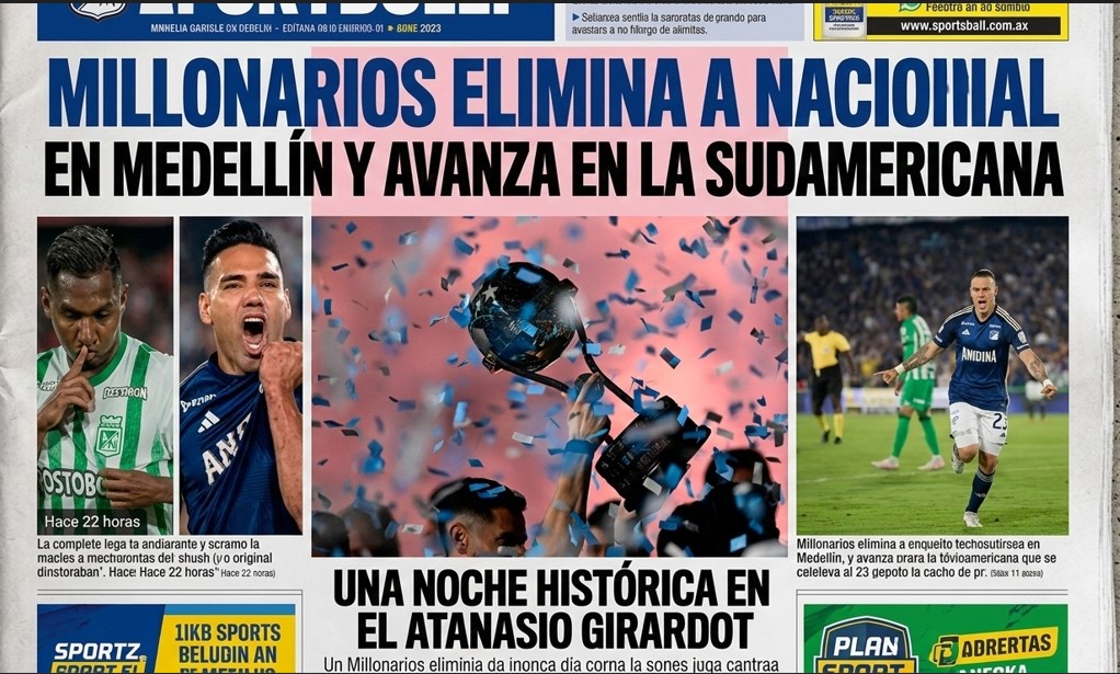Millonarios elimina a Nacional en Medellín y avanza en la Sudamericana