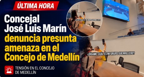Concejal José Luis Marín denuncia presunta amenaza en el Concejo de Medellín